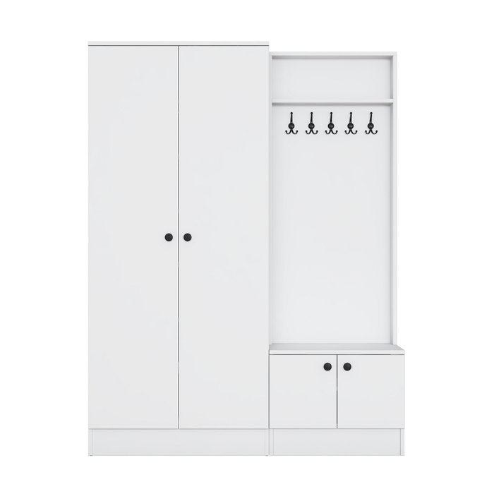 Hanah Home Soporte de Pasillo Blanco con Estanterías